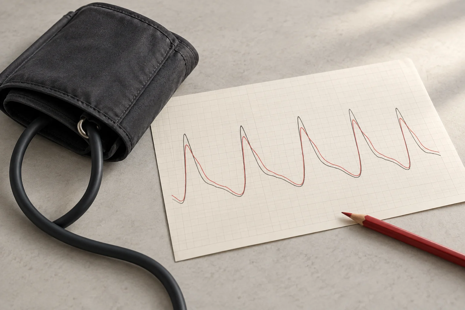 Conceptual blood pressure research still life